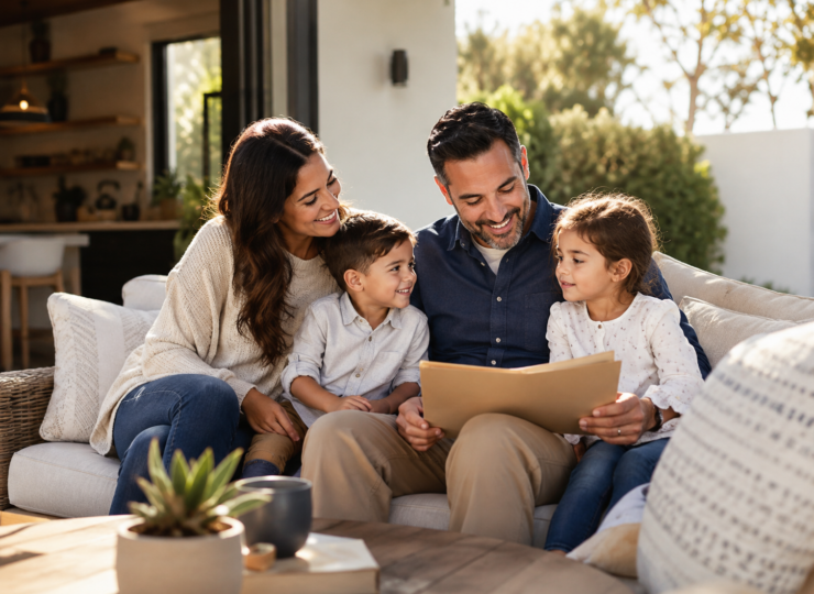 Warm Family Moment on the Veranda